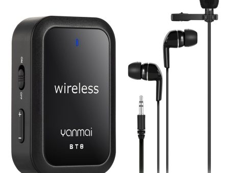 YANMAI BT8 Wireless Noise Reduction Microphone Bluetooth Lavalier Lapel Mic with Headphone Hot on Sale