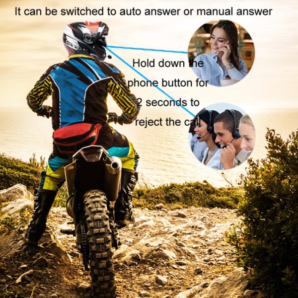 KUQIBAO Moto Interphone Helmet Bluetooth Headset Motorcycle Intercom Waterproof Headphone (with Hard Microphone) Online