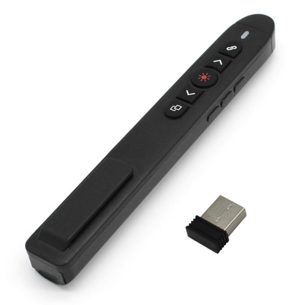 T5-H-A 2.4G Wireless Presenter Remote PowerPoint Office Presentation Clicker with Volume Control, Laser Pointer Cheap