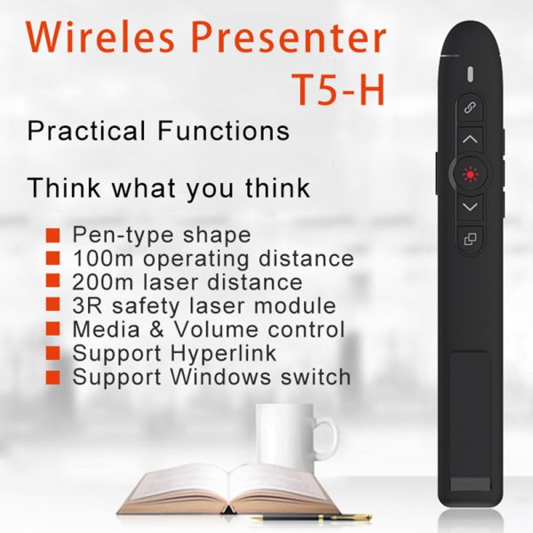 T5-H-L Red Laser Pointer Presentation Clicker 2.4GHz PPT Remote Control Presenter Flip Pen Online