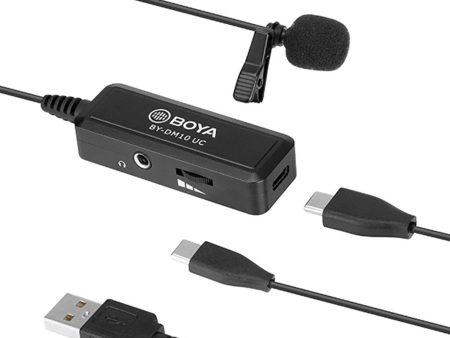 BOYA BY-DM10 UC Omni-Directional Lavalier Microphone for Type-C Smartphone Tablet USB Laptop Clip-On Portable Mic For Discount