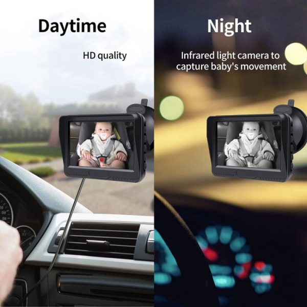 4.3-inch HD Display Car Mini Baby Monitor Night Vision Camera Support 120-degree Wide Angle Online Hot Sale