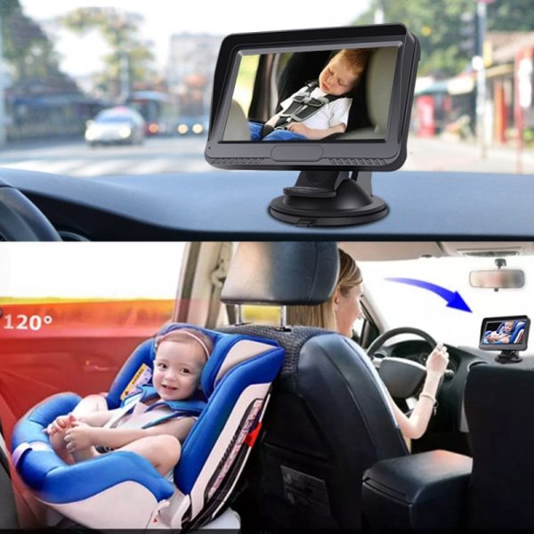 4.3-inch HD Display Car Mini Baby Monitor Night Vision Camera Support 120-degree Wide Angle Online Hot Sale