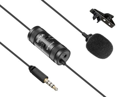 BOYA BY-M1 Pro II Clip-on Microphone Omni-directional Condenser Mic 3.5mm TRRS Plug with 6m Cable for Smartphone Camera Camcorder Sale