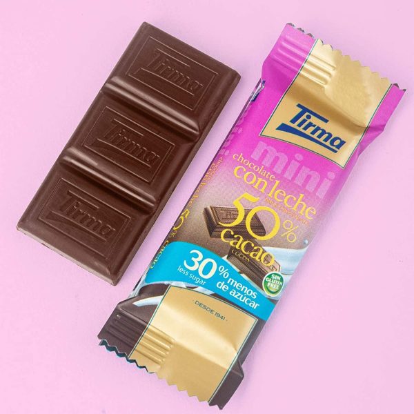 Tirma Chocolate con Leche 50% Cacao Mini con 30% Menos de Azúcar, 14 Unidades x 15g, 210g Embalaje Deteriorado (Cad: 31 01 2025) Hot on Sale