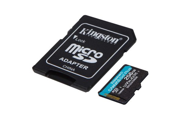 Tarjeta microSD Kingston SDCG3 256GB Canvas Go Plus 170R A2 U3 V30 con adaptador SD Fashion