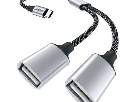 Adaptador USB C a 2USB hembra, divisor tipo C a USB, adaptador USB C a doble USB2.0 Convertidor de cable divisor doble USB2.0 OTG para MacBook Pro, Google Pixel, Galaxy S9   S8   Note 8 Embalaje Deteriorado Online