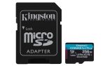 Tarjeta microSD Kingston SDCG3 256GB Canvas Go Plus 170R A2 U3 V30 con adaptador SD Fashion