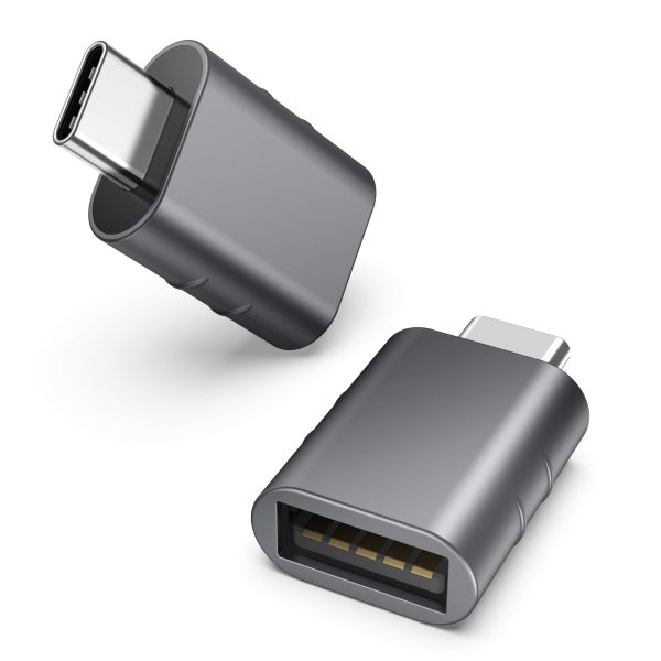 Adaptador USB-C a USB (2 Unidades) USB-C a USB 3.0 Hembra OTG para teléfono móvil, Thunderbolt 4 3 a USB 3.0 Compatible con iPhone 15 Pro MAX MacBook Pro Air 2023 iPad Mini iMac Surface y más Embalaje Deteriorado Fashion