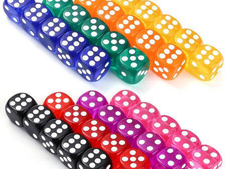 GWHOLE Lote de 40Pcs Dados 6 Caras 14MM Set de dados con 8 Colores Set de dados en Esquina Redondeada surtido para Juego de Dados y Fiesta Embalaje Deteriorado Online Hot Sale