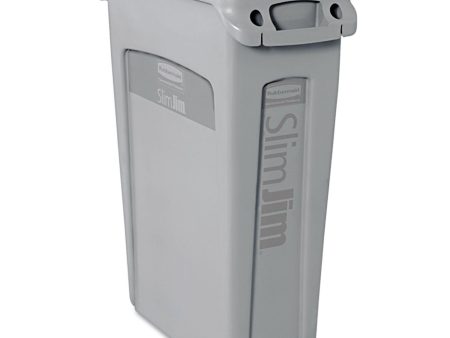 Contenedor Rubbermaid Slim Jim 844637 con asas - color gris Embalaje Deteriorado For Sale