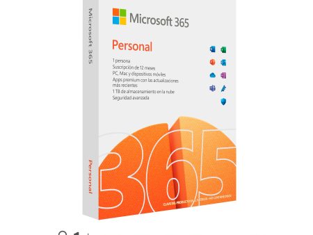 Microsoft 365 Personal - 1 persona - Para PC Mac tabletas teléfonos móviles - Suscripción de 12 meses Embalaje Deteriorado Discount