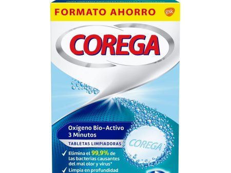 Tabletas limpiadoras para prótesis dentales Corega Oxígeno Bio-Activo, 108 tabletas (Cad: 31 07 2026) Embalaje Deteriorado Sale