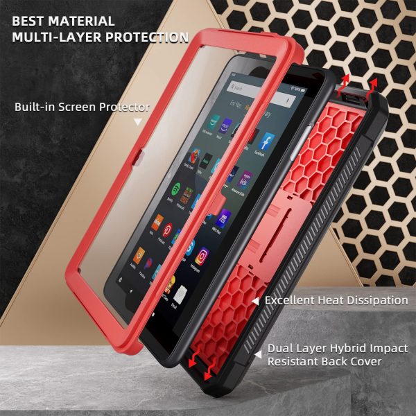 Funda protectora TrendGate Lightweight Shockproof Armor Series 7 Pulgadas con soporte integrado - Rojo Supply