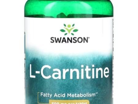 Swanson L-Carnitina 500mg - Suplemento Energético y para Pérdida de Peso, Alta Potencia - 100 Tabletas Embalaje Deteriorado Sale