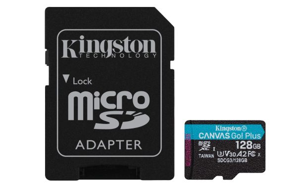 Tarjeta microSD Kingston SDCG3 128GB Canvas Go Plus 170R A2 U3 V30 con adaptador SD Online