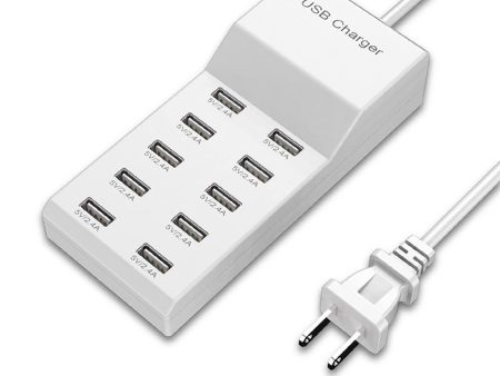 Estación de carga USB con tecnología de carga rápida y detección automática, segura y segura, 10 puertos USB inteligentes para el hogar (Enchufe Británico) Hot on Sale